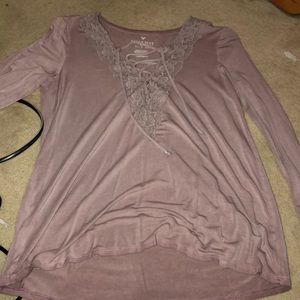 Light purple Long sleeve American Eagle Shirt